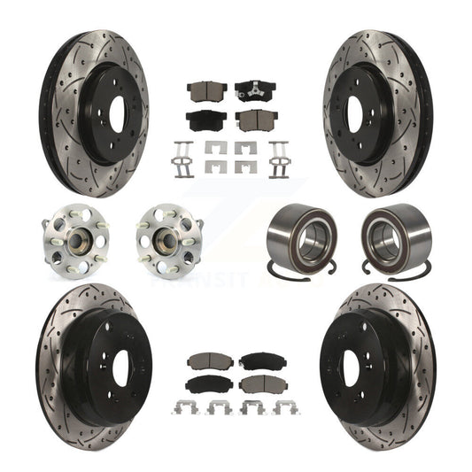 Hub Bearing Coat Brake Rotor Pads Front Rear Kit (10Pc) For Honda CR-V Acura RDX