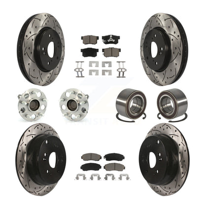 Hub Bearing Coat Brake Rotor Pads Front Rear Kit (10Pc) For 07-11 Honda CR-V FWD