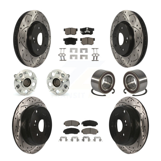 Hub Bearing Coat Brake Rotor Pads Front Rear Kit (10Pc) For 07-11 Honda CR-V FWD