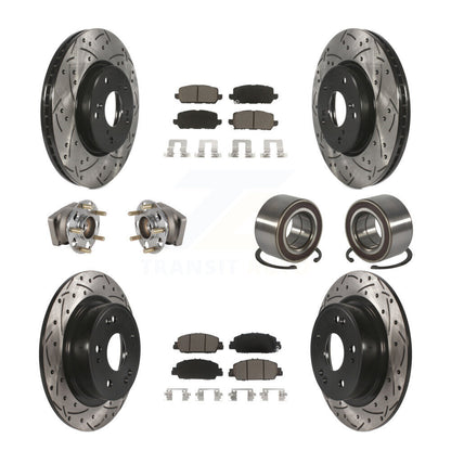Hub Bearing Coat Brake Rotor Pads Front Rear Kit (10Pc) For 16-22 Honda HR-V AWD