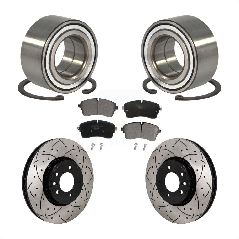 Wheel Bearing Coat Drill Slot Brake Rotor Pad Front Kit For Land Rover Discovery
