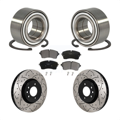 Wheel Bearing Coat Drill Slot Brake Rotor Pad Front Kit For Land Rover Discovery