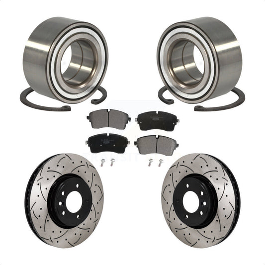 Wheel Bearing Coat Drill Slot Brake Rotor Pad Front Kit For Land Rover Discovery