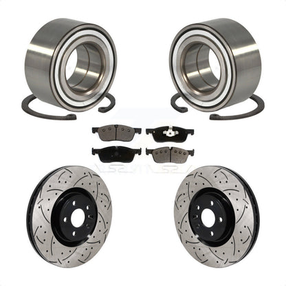 Wheel Bearing Coat Drill Slot Brake Rotor Pad Front Kit For Land Rover Discovery