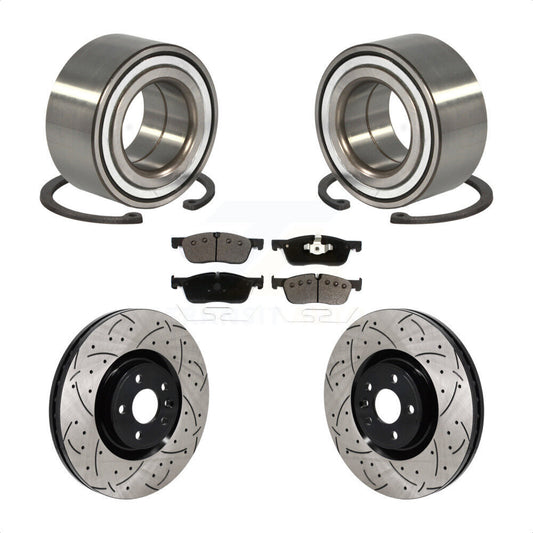 Wheel Bearing Coat Drill Slot Brake Rotor Pad Front Kit For Land Rover Discovery