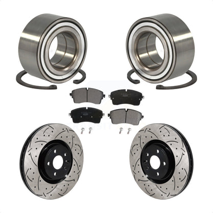 Wheel Bearing Drilled Slot Brake Rotor Pad Front Kit For Land Rover Range Evoque