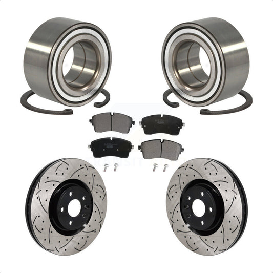 Wheel Bearing Drilled Slot Brake Rotor Pad Front Kit For Land Rover Range Evoque