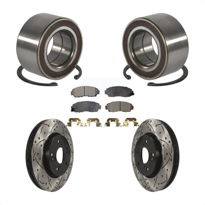 Wheel Bearing Coat Drill Slot Brake Rotor Pad Front Kit For Honda CR-V Acura RDX