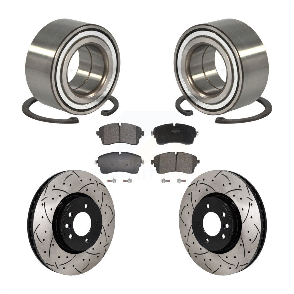 Wheel Bearing Coat Drill Slot Brake Rotor Pad Front Kit For Land Rover Discovery