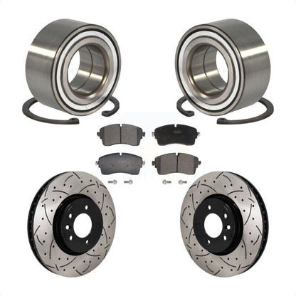 Wheel Bearing Coat Drill Slot Brake Rotor Pad Front Kit For Land Rover Discovery