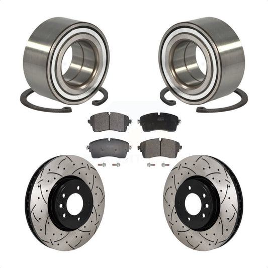 Wheel Bearing Coat Drill Slot Brake Rotor Pad Front Kit For Land Rover Discovery