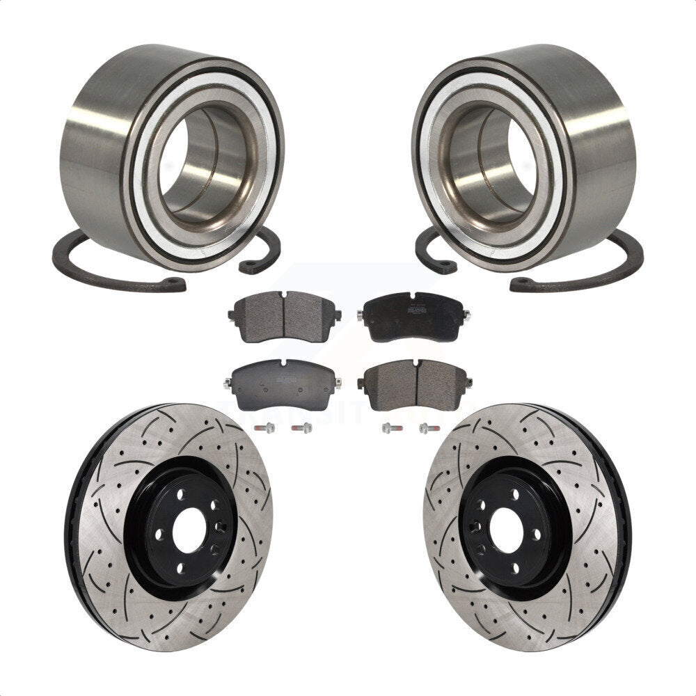 Wheel Bearing Drilled Slot Brake Rotor Pad Front Kit For Land Rover Range Evoque