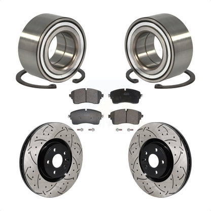 Wheel Bearing Drilled Slot Brake Rotor Pad Front Kit For Land Rover Range Evoque