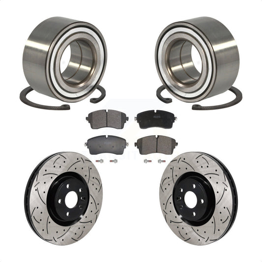 Wheel Bearing Drilled Slot Brake Rotor Pad Front Kit For Land Rover Range Evoque