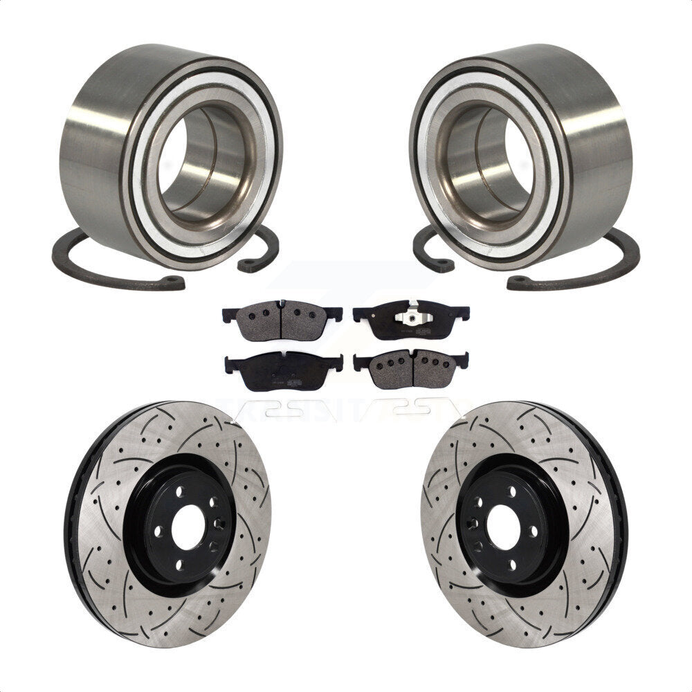 Wheel Bearing Coat Drill Slot Brake Rotor Pad Front Kit For Land Rover Discovery