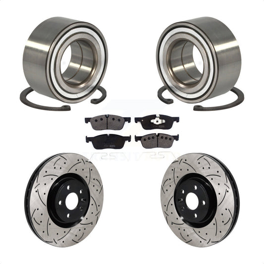 Wheel Bearing Coat Drill Slot Brake Rotor Pad Front Kit For Land Rover Discovery