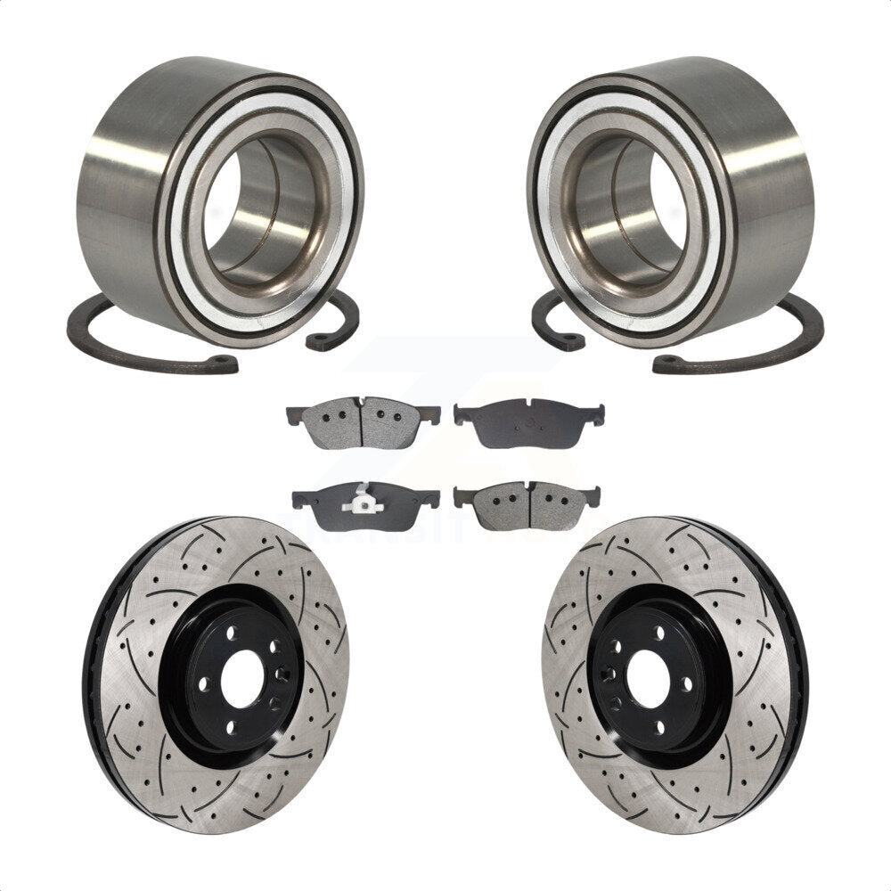 Wheel Bearing Coat Drill Slot Brake Rotor Pad Front Kit For Land Rover Discovery