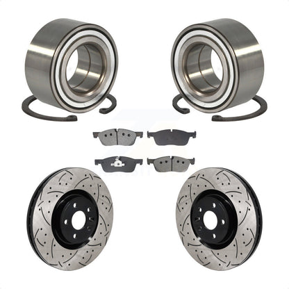 Wheel Bearing Coat Drill Slot Brake Rotor Pad Front Kit For Land Rover Discovery