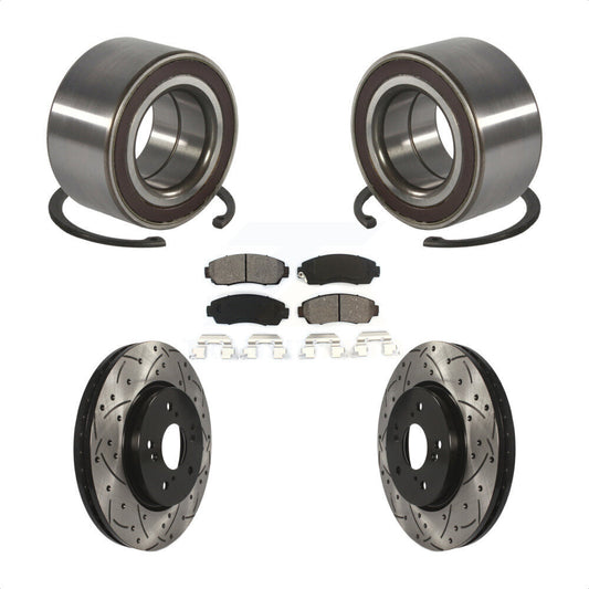 Wheel Bearing Coat Drill Slot Brake Rotor Pad Front Kit For Honda CR-V Acura RDX
