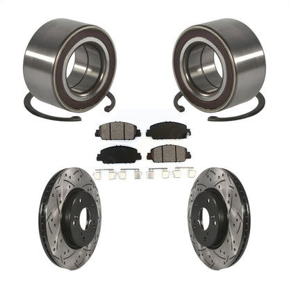 Wheel Bearing Coat Drill Slot Brake Rotor Pad Front Kit For 2016-2022 Honda HR-V