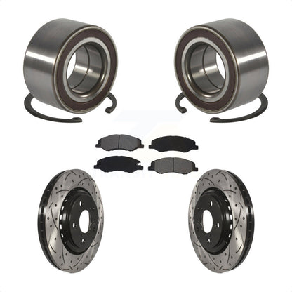 Wheel Bearing Drilled Slot Brake Rotor Pad Front Kit For 2018-2023 Honda Odyssey