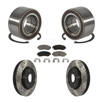 Wheel Bearing Coat Drill Slot Brake Rotor Pad Front Kit For Honda CR-V Acura RDX