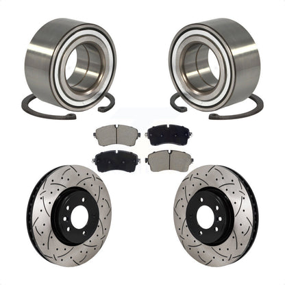 Wheel Bearing Coat Drill Slot Brake Rotor Pad Front Kit For Land Rover Discovery