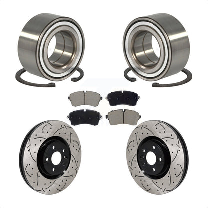 Wheel Bearing Drilled Slot Brake Rotor Pad Front Kit For Land Rover Range Evoque