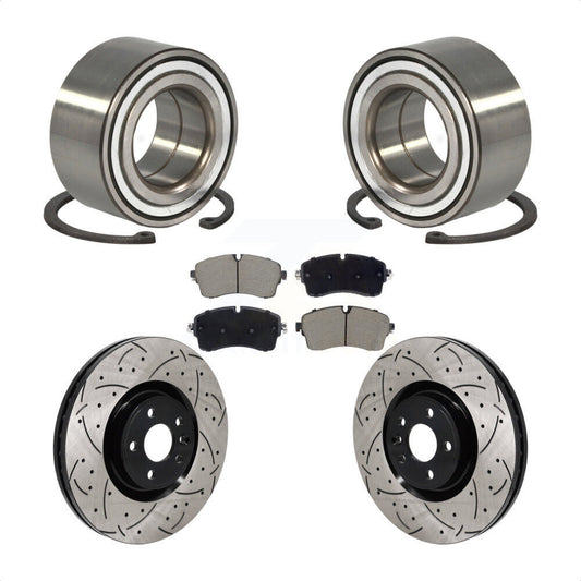 Wheel Bearing Drilled Slot Brake Rotor Pad Front Kit For Land Rover Range Evoque