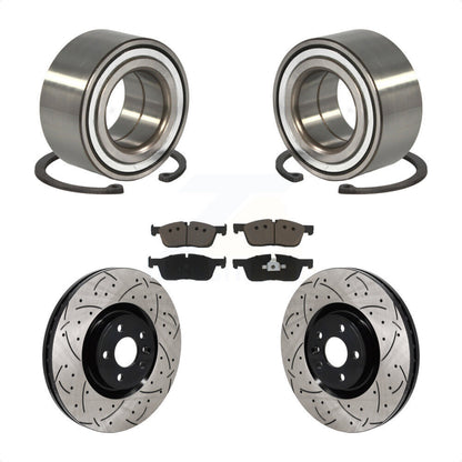 Wheel Bearing Coat Drill Slot Brake Rotor Pad Front Kit For Land Rover Discovery
