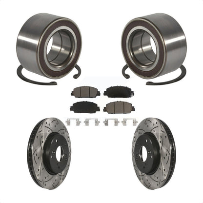 Wheel Bearing Coat Drill Slot Brake Rotor Pad Front Kit For 2016-2022 Honda HR-V
