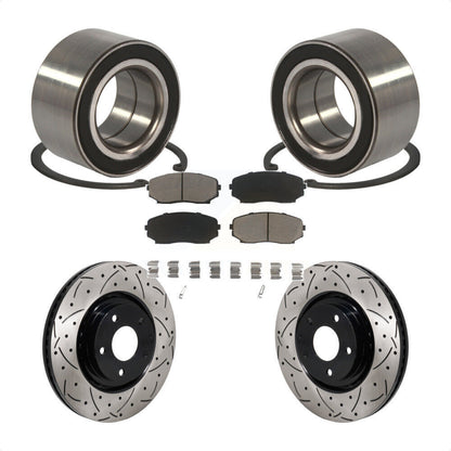 Wheel Bearing Coat Drill Slot Brake Rotor Pad Front Kit For 2016-2018 Mazda CX-9