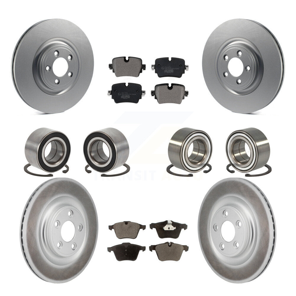 Bearings Coated Disc Brake Rotors And Pads Front Rear Kit (10Pc) For Jaguar XJ
