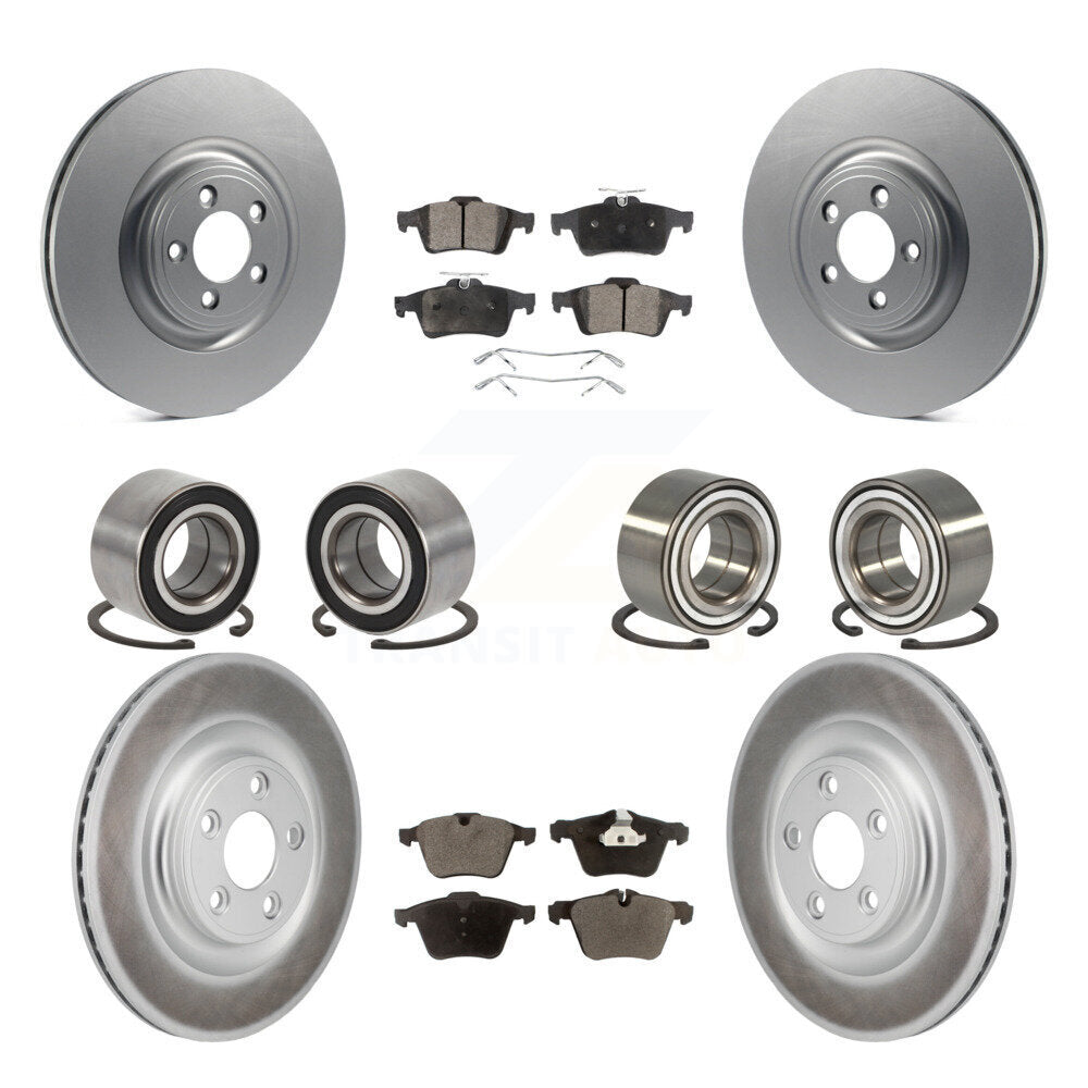 Bearings Coated Disc Brake Rotors And Pads Front Rear Kit (10Pc) For Jaguar XJ