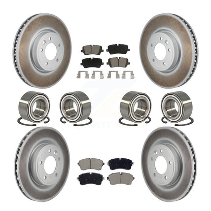 Bearing Coated Brake Rotor & Pads Front Rear Kit (10Pc) For Land Rover Discovery