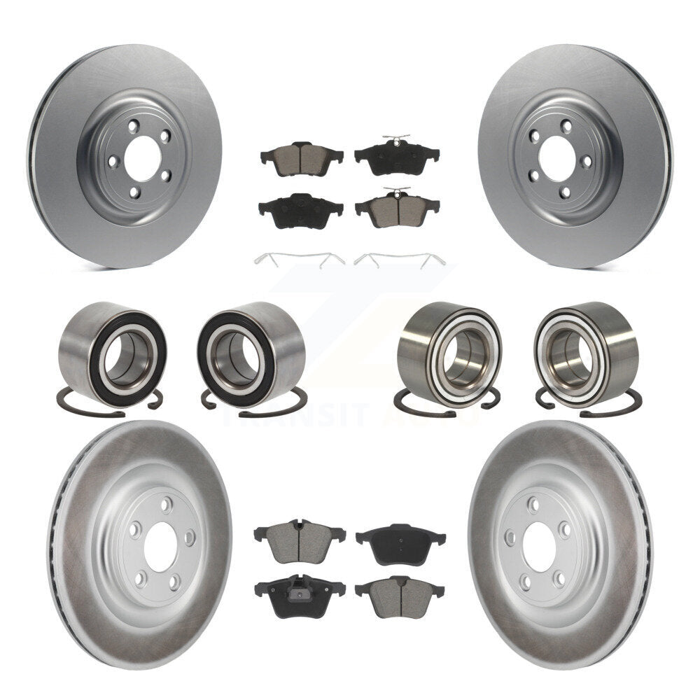 Bearings Coated Disc Brake Rotors And Pads Front Rear Kit (10Pc) For Jaguar XJ