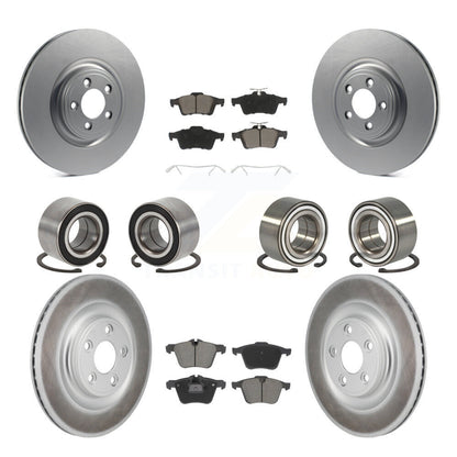 Bearings Coated Disc Brake Rotors And Pads Front Rear Kit (10Pc) For Jaguar XJ