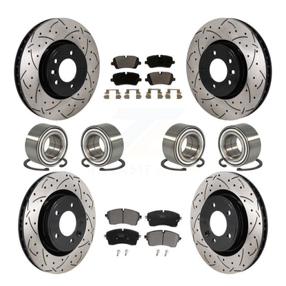 Bearing Coated Brake Rotor & Pads Front Rear Kit (10Pc) For Land Rover Discovery