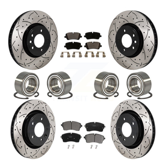 Bearing Coated Brake Rotor & Pads Front Rear Kit (10Pc) For Land Rover Discovery