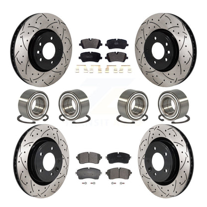 Bearing Coated Brake Rotor & Pads Front Rear Kit (10Pc) For Land Rover Discovery