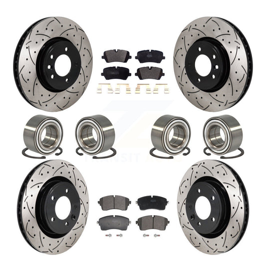 Bearing Coated Brake Rotor & Pads Front Rear Kit (10Pc) For Land Rover Discovery