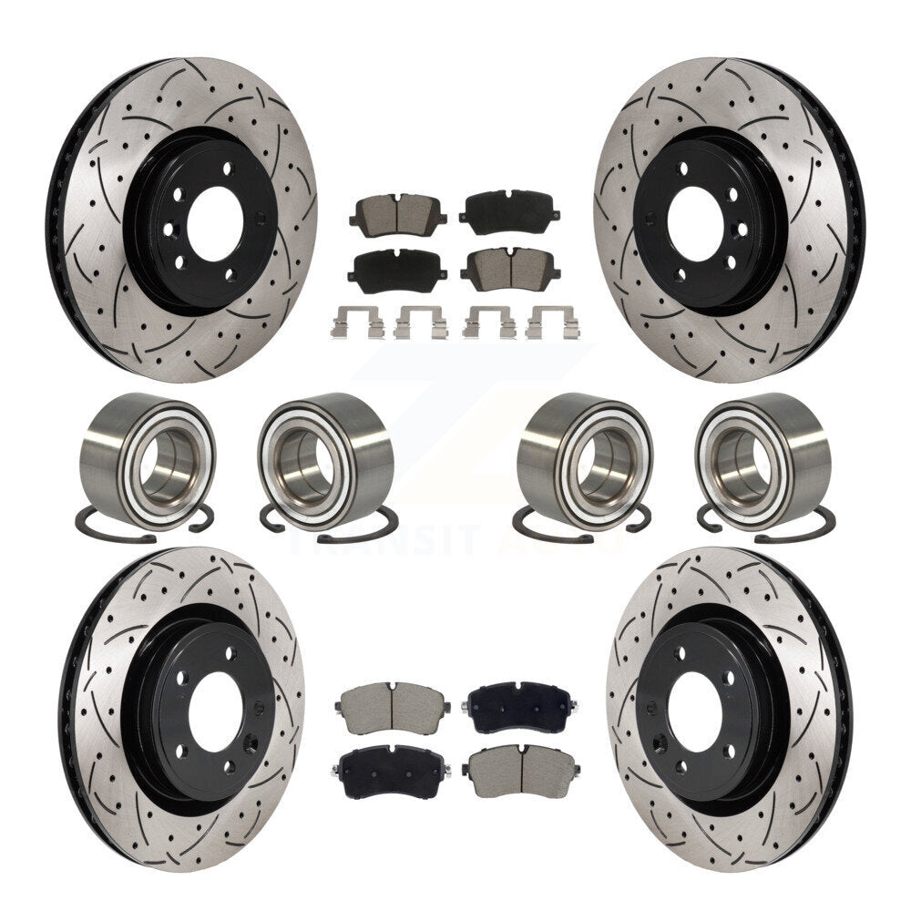 Bearing Coated Brake Rotor & Pads Front Rear Kit (10Pc) For Land Rover Discovery