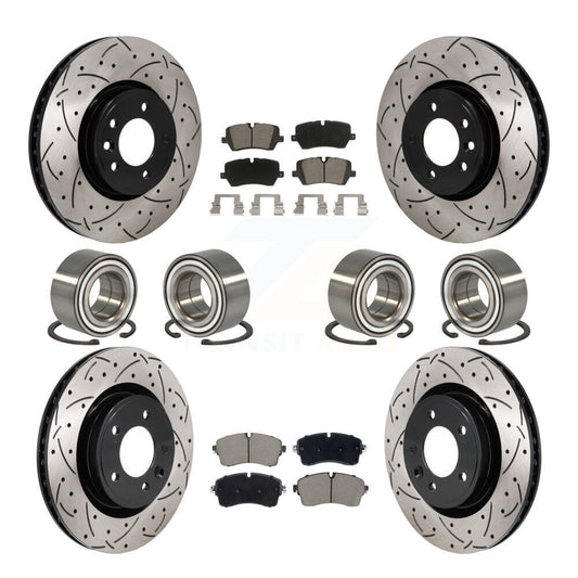 Bearing Coated Brake Rotor & Pads Front Rear Kit (10Pc) For Land Rover Discovery