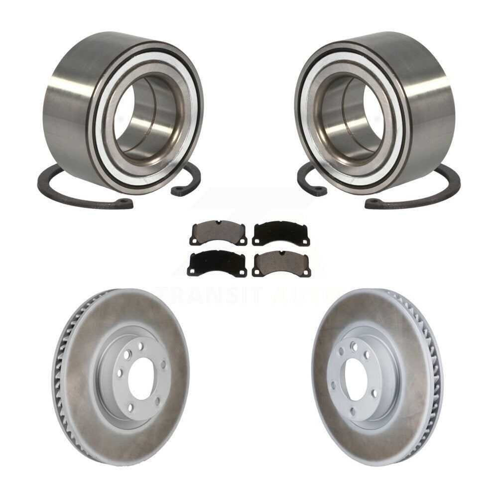 Wheel Bearing Coated Brake Rotor & Pads Front Kit For Volkswagen Touareg Porsche