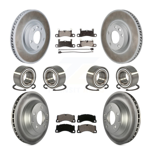 Bearing Coated Disc Brake Rotor Pad Front Rear Kit (10Pc) For Volkswagen Touareg