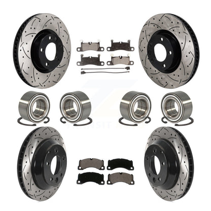 Bearing Coated Disc Brake Rotor Pad Front Rear Kit (10Pc) For Volkswagen Touareg