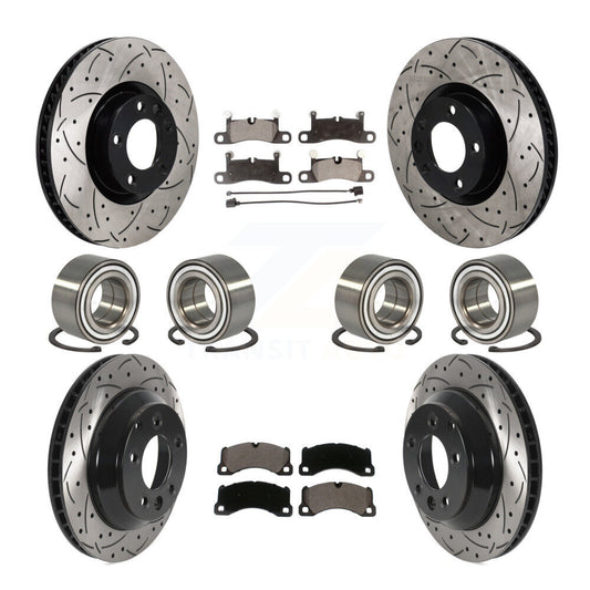 Bearing Coated Disc Brake Rotor Pad Front Rear Kit (10Pc) For Volkswagen Touareg
