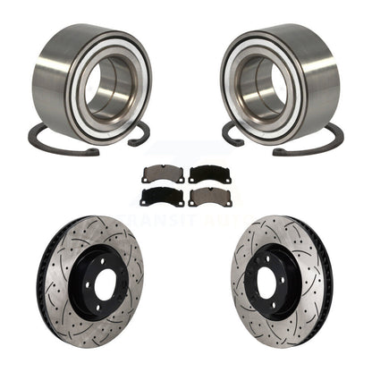 Wheel Bearing Coated Drill Slot Brake Rotor Pad Front Kit For Volkswagen Touareg