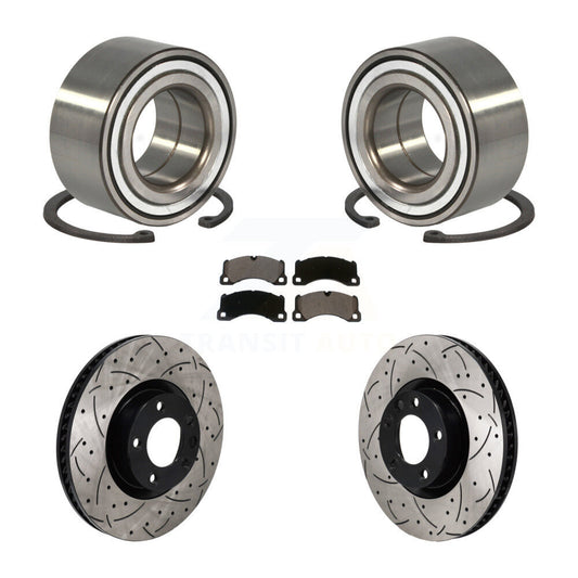 Wheel Bearing Coated Drill Slot Brake Rotor Pad Front Kit For Volkswagen Touareg