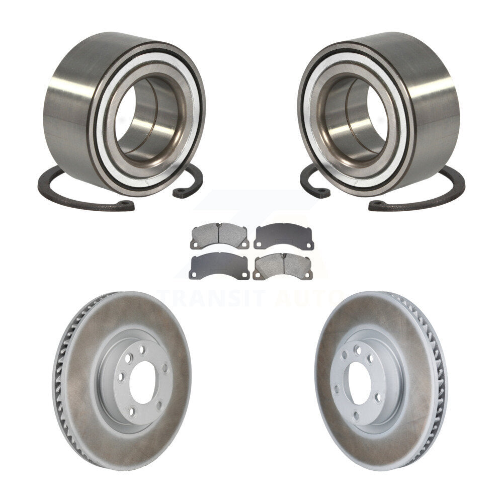 Wheel Bearing Coated Brake Rotor & Pads Front Kit For Volkswagen Touareg Porsche